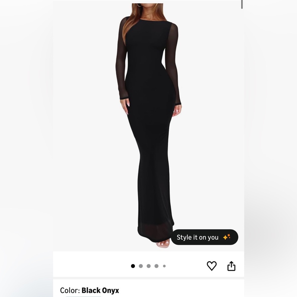 Black Long Sheath Bodycon Evening Dress